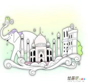 印度大象简笔画图片