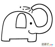 大象洗澡简笔画简单画法
