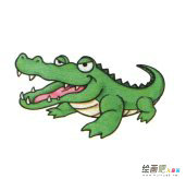 鳄鱼简笔画彩色图片