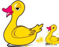 小鸭子简笔画彩色图片