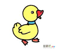 可爱鸭子简笔画画法步骤图