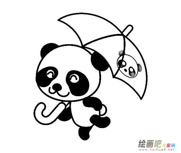 四张卡通熊猫简笔画图片