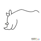儿童犀牛简单简笔画步骤图