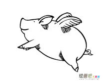 会飞的猪卡通简笔画图片大全