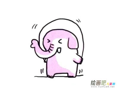 大象简笔画大全 四步画出涂色的大象简笔画步骤图
