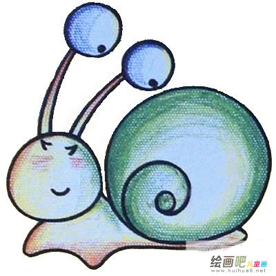 蜗牛简笔画涂色图片