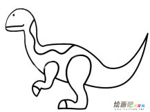槽齿龙简笔画彩色图片