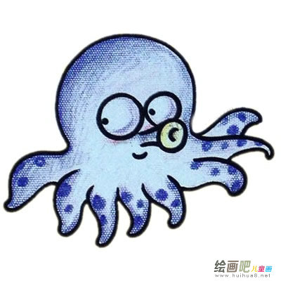 章鱼简笔画彩色图片