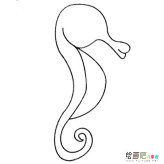 海马简笔画的画法步骤教程