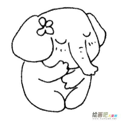 害羞的大象简笔画