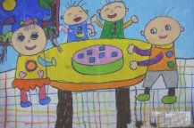 中秋博饼儿童画