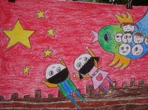 幼儿十一国庆节儿童画图片