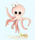 海底世界儿童画八爪小章鱼
