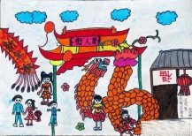 欢欢喜喜过新年儿童画