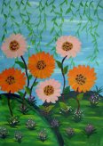 重阳节赏菊儿童画