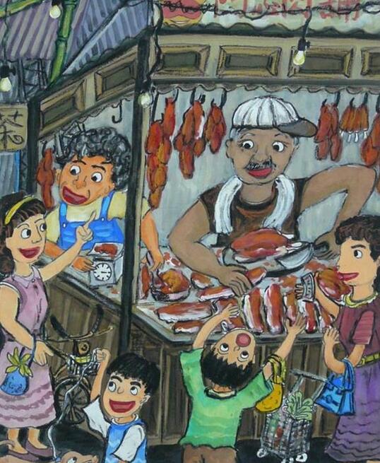 关于春节的优秀儿童画作品图片_买年货
