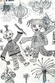 闹花灯主题儿童画