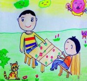 优秀父亲节主题的儿童画作品