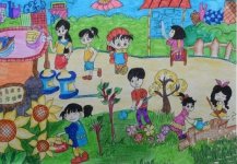 小学生五一劳动节主题儿童画