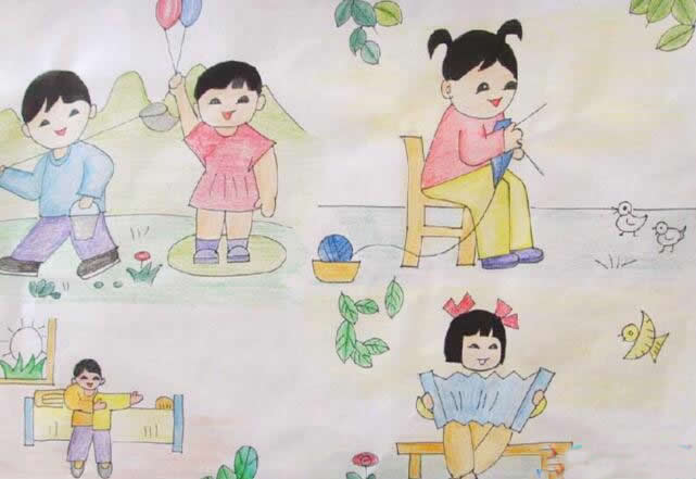 简单的五一劳动节主题儿童画作品欣赏 - 劳动最光荣