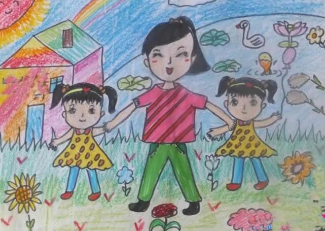 小学生教师节送给老师的画 -我的好老师儿童画