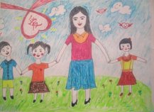教师节题材的儿童画小学生作品