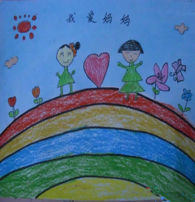 幼儿园大班我爱妈妈母亲节儿童画 - 怎么画母亲节图画