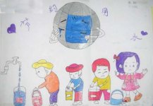 幼儿画的节约用水图片