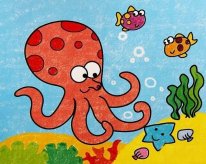 海底世界章鱼儿童画
