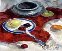 水粉画：水的使用