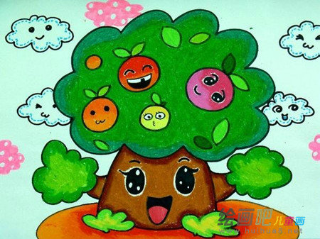 水粉画：小苹果找幸福