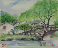 水粉画：第一副水粉画