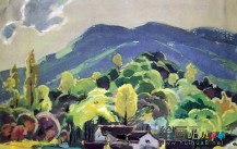 水粉画：乡村风景