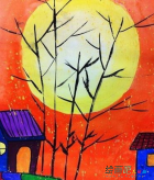 水粉画：漂亮的风景