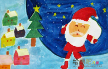 水粉画：平安夜