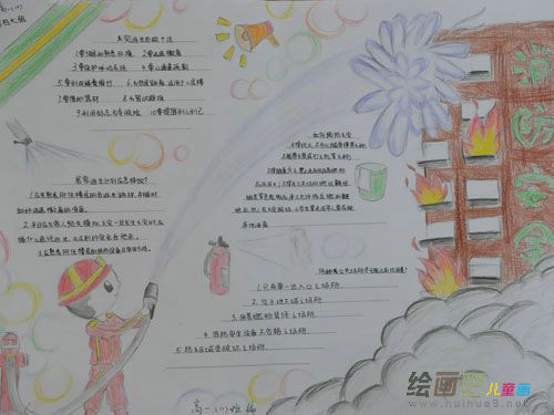 消防安全手抄报：楼梯被火封锁后如何逃生