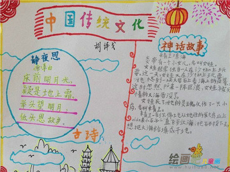 中国传统文化手抄报：画按内容分类