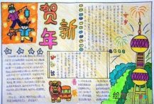 迎新年手抄报：新年放烟花