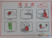 消防安全手抄报图片：当机立断，快速撤离