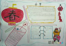 春节手抄报：春节倒贴“福”字
