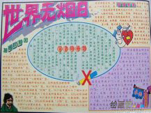 世界无烟日手抄报：吸烟易患心脏病