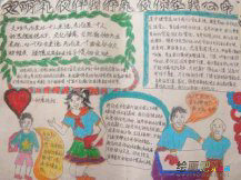 文明礼仪手抄报：小手拉大手，文明齐步走