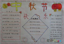 中秋节手抄报：中秋夜赏月
