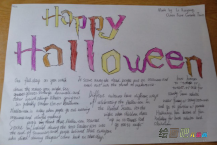 万圣节手抄报：不请客就捣乱（Trick-or-treat）