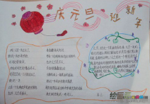 元旦手抄报：祝你元旦新年快乐