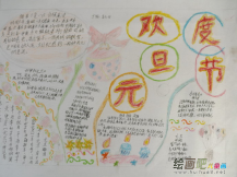 元旦手抄报：祝元旦快乐