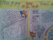 元旦手抄报：吉祥如意快乐多