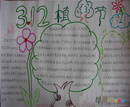 植树节手抄报：快乐的植树节