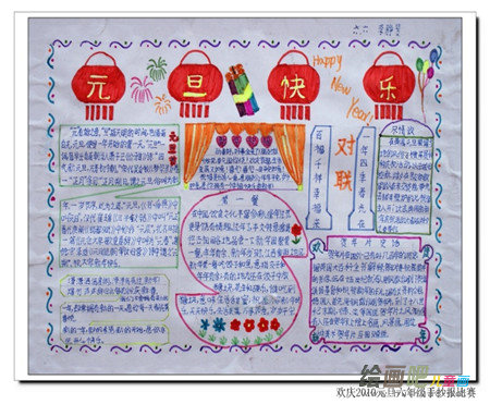 元旦手抄报：经典鸡年元旦祝福语送朋友