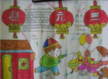 元旦手抄报：元旦故事手抄报